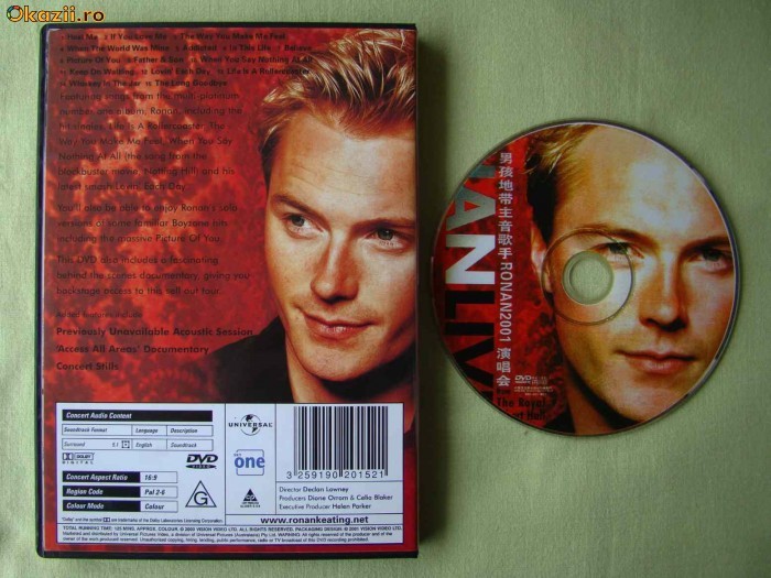 RONAN KEATING - Live Royal Albert Hall (Japan Version) - D V D RONAN KEATING - Live Royal Albert Hall (Japan Version) - D V D