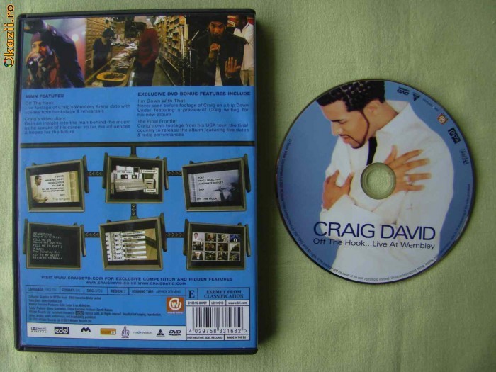 CRAIG DAVID - Off The Hook...Live At Wembley - D V D Original CRAIG DAVID - Off The Hook...Live At Wembley - D V D Original