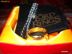 Inel + Lantisor Lord of the Rings Placat cu aur 24kt foto