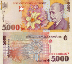 ROMANIA 5.000 lei 1998 UNC!!! foto