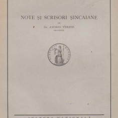 A.Veress / Note si scrisori sincaiane (ed.1927)