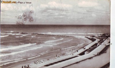 R-7732 Eforie Sud Plaja si faleza 1963 foto
