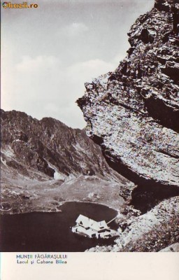 R-7777 MUNTII FAGARAS Lacul si cabana Bilea NECIRCULAT foto