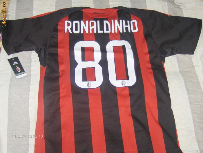 tricou- Ronaldinho -AC Milan - 2008/2009-Adidas-XL | arhiva Okazii.ro