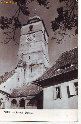 R-8226 SIBIU-Turnul Sfatului , CIRCULAT 1960 foto
