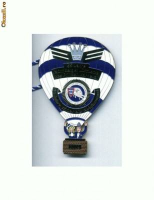 196 Medalie interesanta,okazie carnaval-coroana -strasuri -2009, germana, aviatie(balon dirijabil) -(Oferta) foto