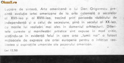 Dan Grigorescu - Arta americana foto