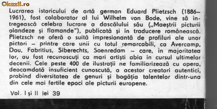 Eduard Plietzsch - Pictori olandezi si flamanzi din sec XVII Eduard Plietzsch - Pictori olandezi si flamanzi din sec XVII