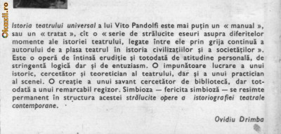 Vito Pandolfi - Istoria teatrului universal foto