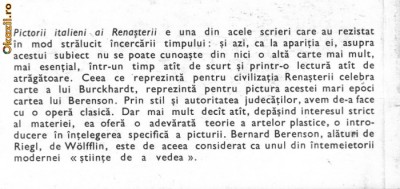 Bernard Berenson - Pictori italieni ai renasterii foto