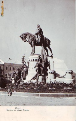 R 7600 CLUJ - Statuia lui Matei Corvin CIRCULATA foto