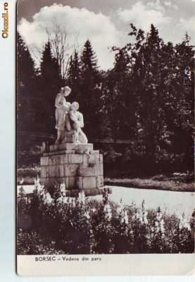 R-7269 BORSEC-Vedere din parc, CIRCULAT 1961 foto