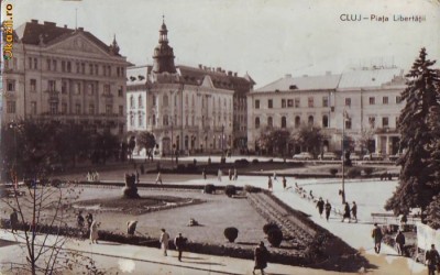 R-7545 CLUJ-Piata Libertatii, CIRCULAT 1961 foto