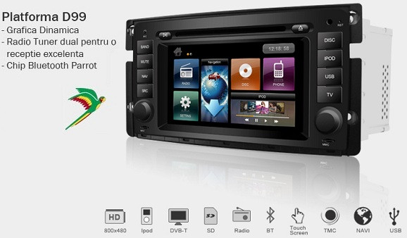 Dvd auto cu navigatie si carkit smart