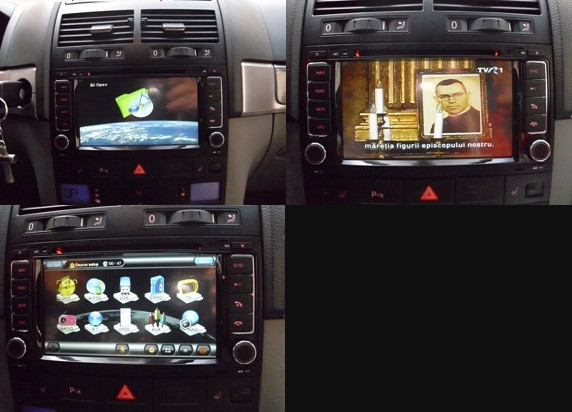 dvd auto cu gps instalat pe vw touareg t5