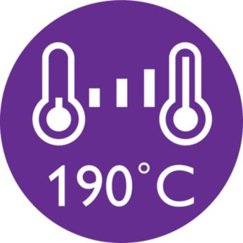 Temperatura de coafare de 190 °C pentru rezultate de lunga durata