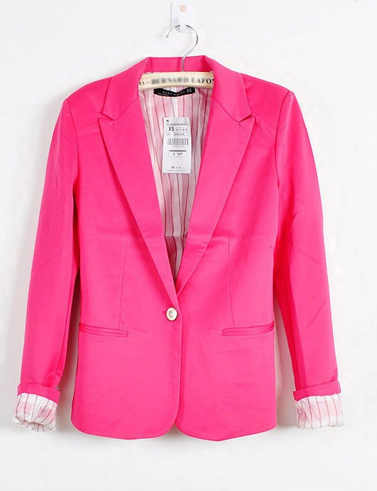 Sacou roz fucsia blazer ZARA WOMAN jacheta scurta casual M 28 office slim  fit boyfriend, nou cu eticheta de hartie, se poate intoarce la maneci, |  arhiva Okazii.ro