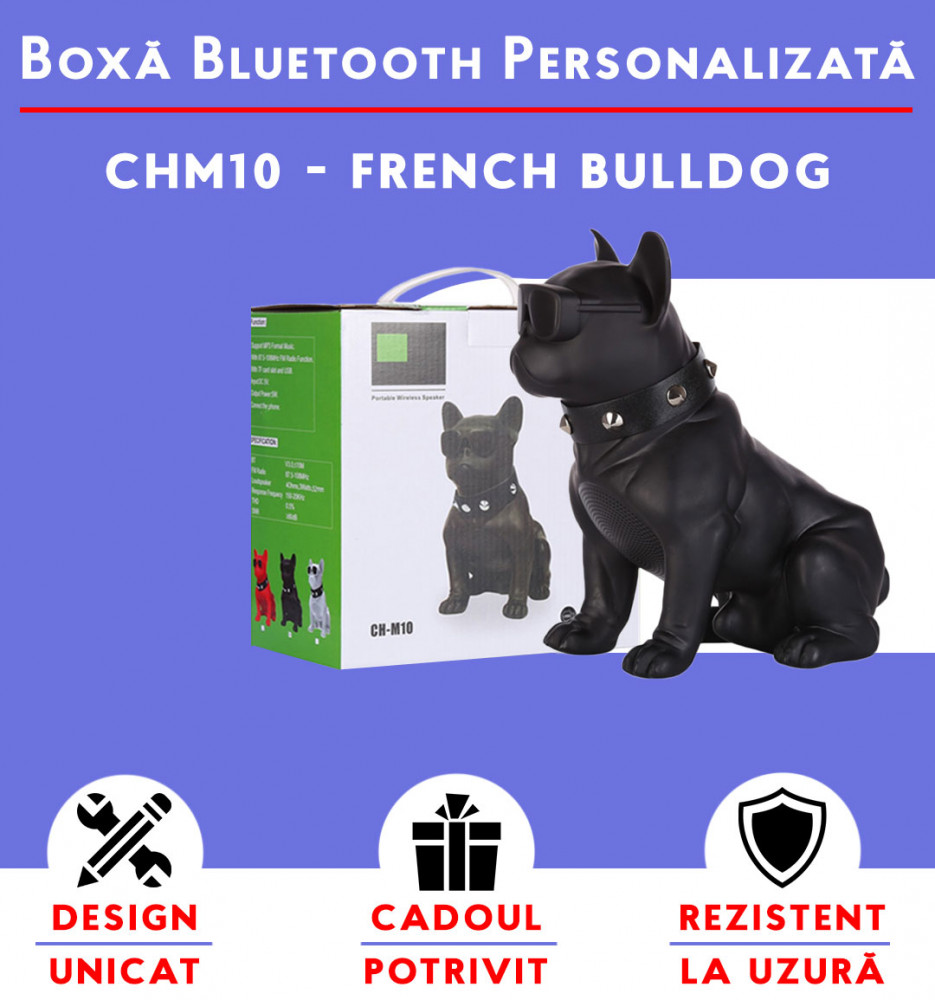 Boxa Bluetooth personalizata CHM10 - French Bulldog | arhiva Okazii.ro