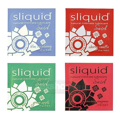 Sliquid Natural Rasucire Pliculet cu Lubrifiant - aroma Capsuni si Rodie