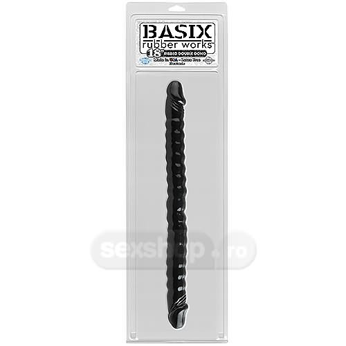 Basix Rubber Works Dong Dublu 45cm cu Striatii - culoarea Neagra