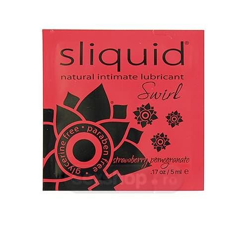 Sliquid Natural Rasucire Pliculet cu Lubrifiant - aroma Capsuni si Rodie