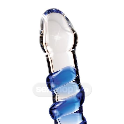 Icicles Spirala de Safir Dildo din Sticla Nr 5