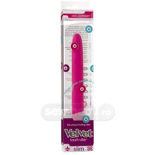 Doc Johnson Atingere de Catifea Vibrator Subtire - culoare Roz