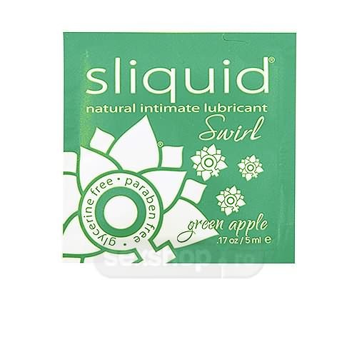 Sliquid Natural Rasucire Pliculet cu Lubrifiant - aroma Mere Verzi