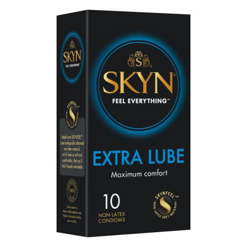 SKYN Extra Lubrifiate Mai Multa Alunecare si Confort Prezervative Fara Latex 10 bucati