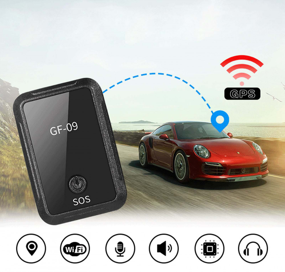Mini GPS Tracker Techstar® GF09, Localizare GPS WiFi si LBS, Microfon