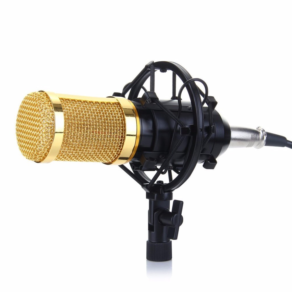 Microfon Profesional BM800 Techstar®, Inregistrare Vocala si Karaoke, Gold  Negru | Okazii.ro