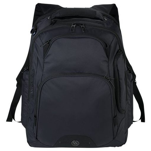 Rucsac Laptop, Elleven by AleXer, RR, 17 inch, 420D nylon, negru, breloc inclus din piele ecologica si metal