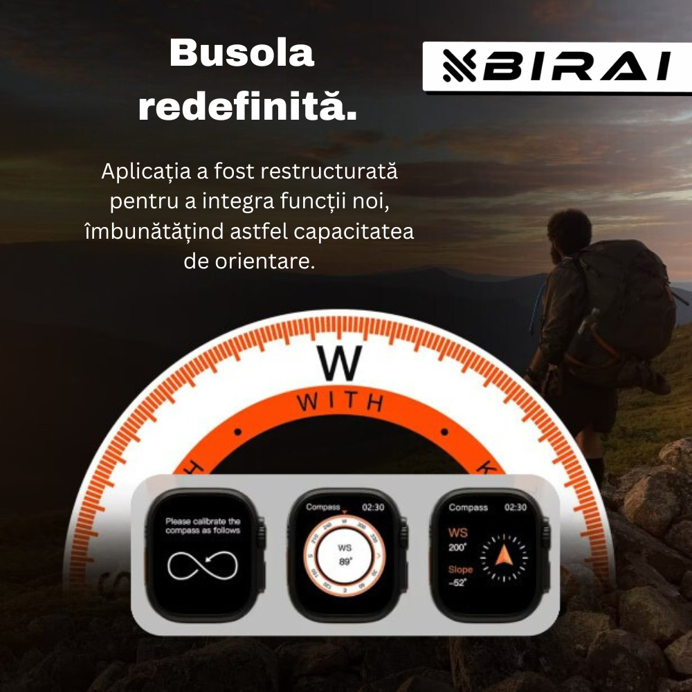 Ceas Smartwatch Inteligent si Bratara Fitness BIRAI? Ultra 2, Android ...