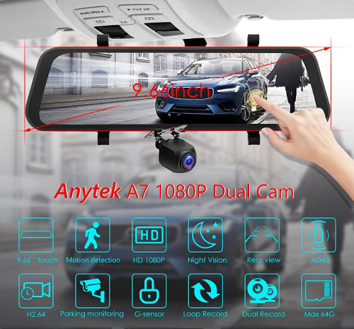 Filmare Full HD Camera Auto Dubla Oglinda iUni Dash A7