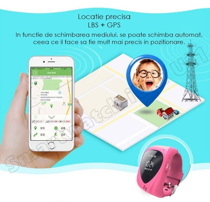 Smartwatch iUni U11 cu GPS si Telefon SIM-1