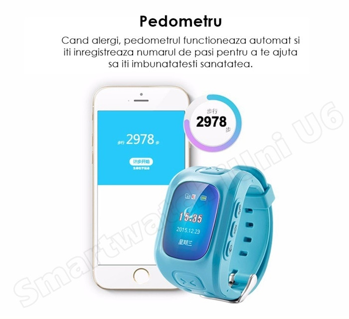 Smartwatch cu telefon copii iUni U6 pentru monitorizare-6