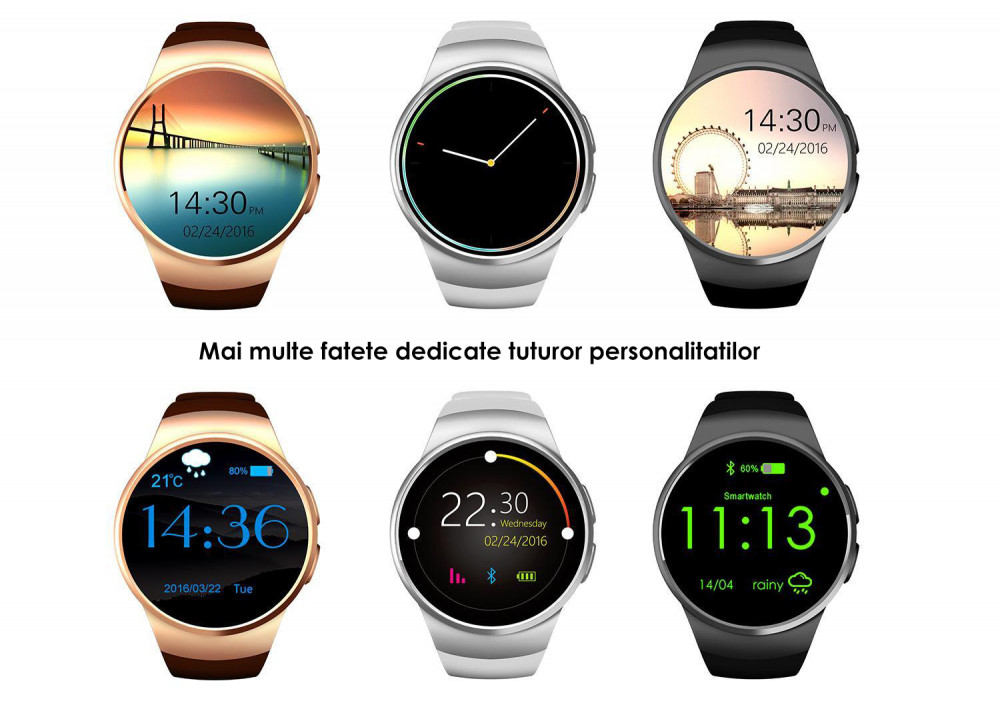 Ceas Smartwatch cu Telefon iUni KW18 iOS si Android