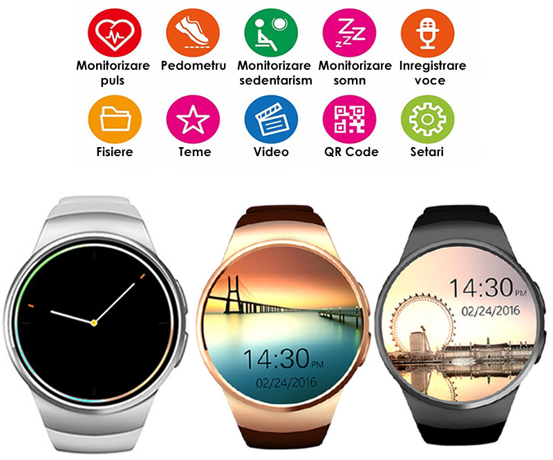 Ceas Smartwatch cu Telefon iUni KW18 iOS si Android-2