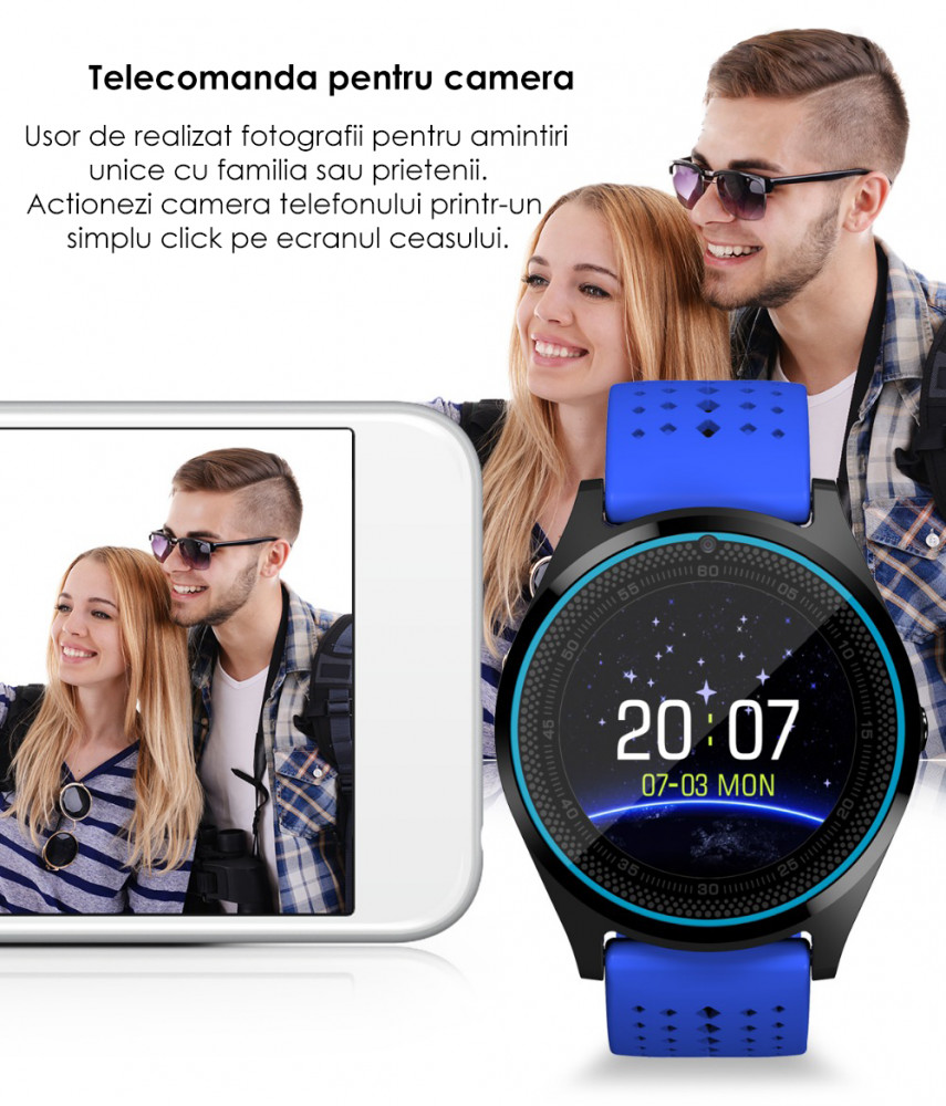 Ceas Smartwatch cu Telefon iUni V9 Plus, Touchscreen, Camera 2MP- 2