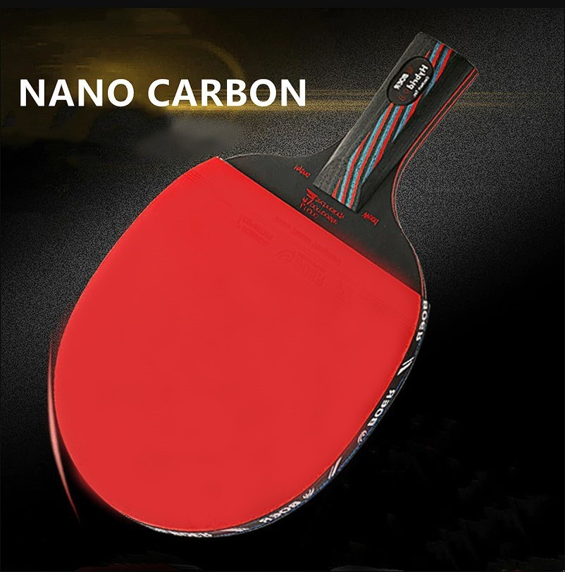 Set Paleta tenis de masa Boer S6 PRO cu husa si 3 mingii, maner scurt  Penhold chinez, Nano Carbon technology, 9 straturi lemn 8 nano carbon,  Trampolin | Okazii.ro