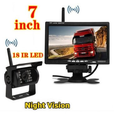 Kit marsarier wireless cu camera si display de 7" 12V~24V, K611W pentru Camioane, Autocare, Bus-uri