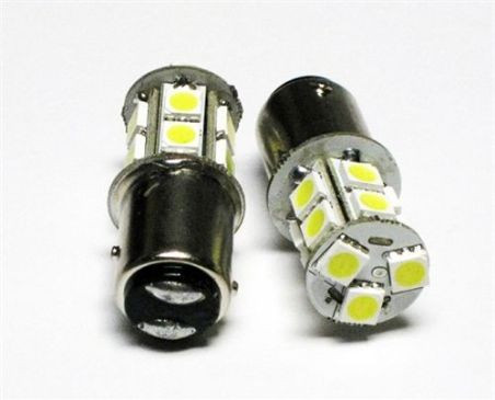 Led auto BAY15D 13 SMD cu dubla intensitate si pini simetrici decalati, leduri auto interior / leduri auto exterior, pozitie, semnalizare, marsarier, stopuri / frana?