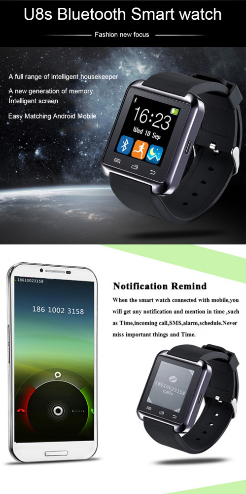 Cheapest fashion smart phone watch,smart watch oem, u8 smart watch