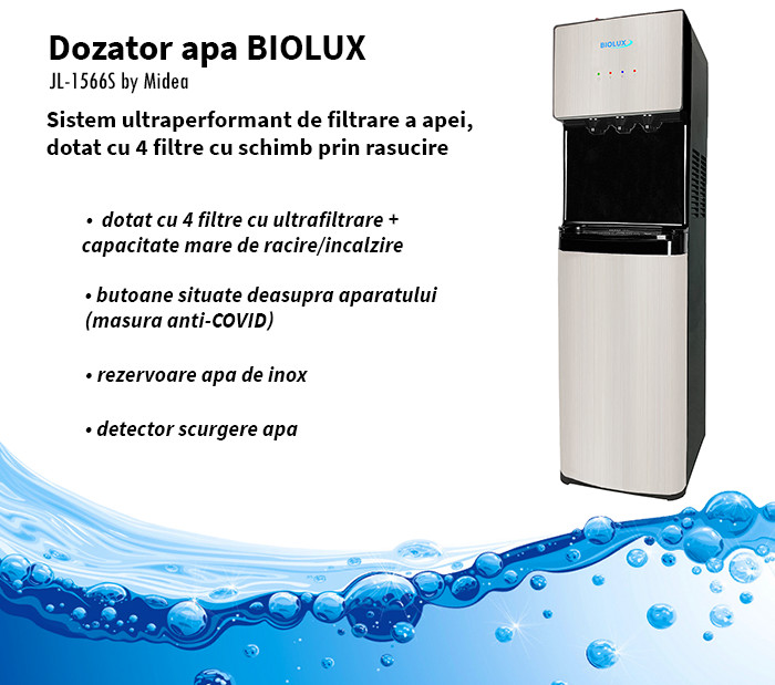 dozator apa cu sistem de filtrare BIOLUX JL1566S-UF by Midea