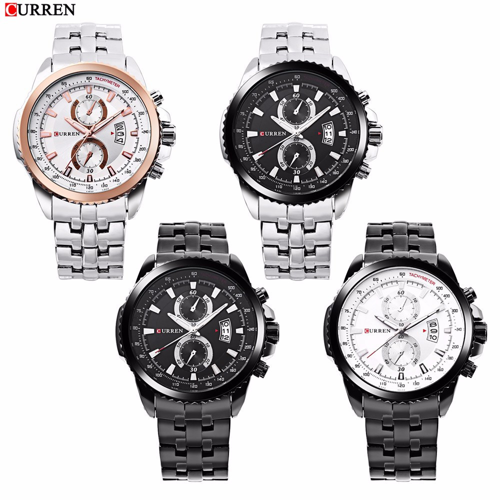 CURREN 8082 Brand Men Quartz Watch, Hot Sale Stainless Steel Quartz Men Analog Sports Watches