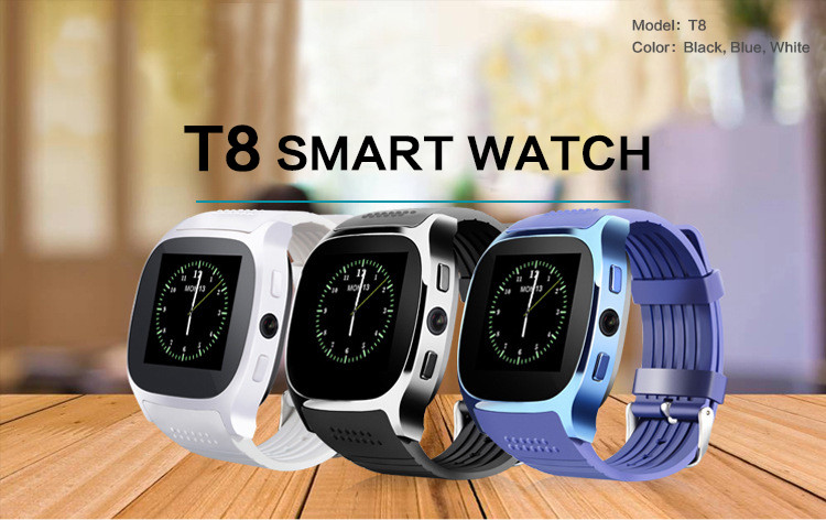 T8 Android Smartwatch Blue-Tooth SIM Card Slot 2.0MP Camera for Senior Blu Phone