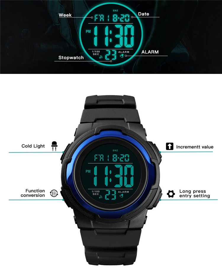 SKMEI 1423 Sports Watch Digital Top Luxury Brand Army Military Waterproof Watches Mens Electronic Clock Relogio Masculino