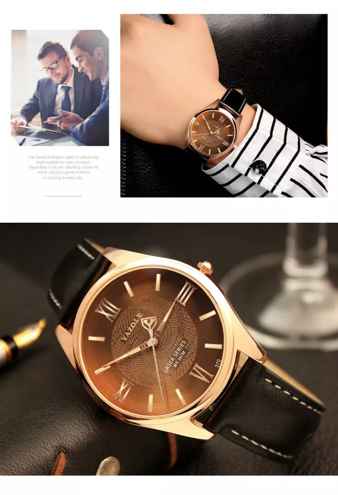 YAZOLE 370 Top Brand Luxury Fashion Unique Designer Quartz Watch Business Gentlemen Clock 2018