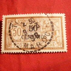Timbru 50 C supratip. 50 C Maroc Oc.Fr.1902 ,1 val.stamp.