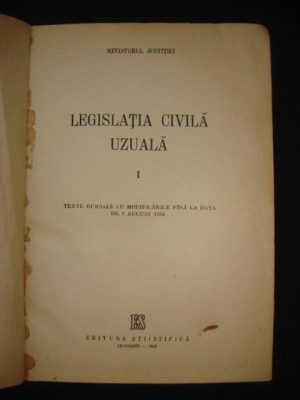 Legislatia civila uzuala volumul 1 (1956, editie cartonata) foto